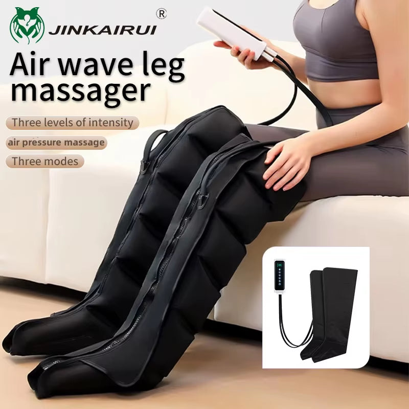 Extended Electric Pneumatic Leg Massager for Comprehensive Thigh, Calf, and Foot Relaxation with Remote Control