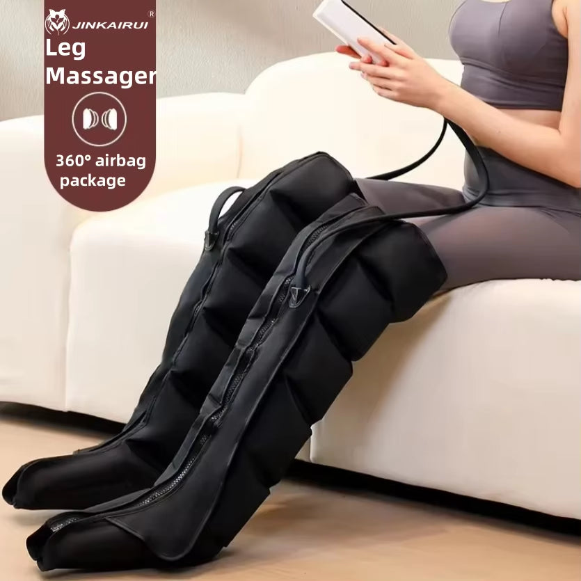 Extended Electric Pneumatic Leg Massager for Comprehensive Thigh, Calf, and Foot Relaxation with Remote Control
